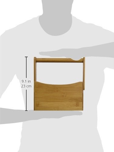 Lipper International 8842 Bamboo Wood Flatware Caddy with Folding Handle  8-7/8"" x 5-1/2"" x 9-1/4"" - Image 4